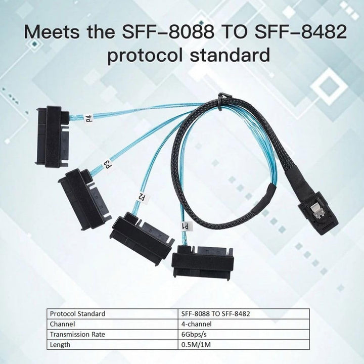 chenyang Mini SAS SFF-8087 36Pin Host 1 to 4 SAS SFF-84