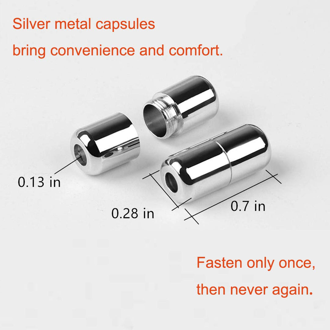 Metal Connector DIY Shoelaces Repair Shoe Lace Tips Replacement End, for Elastic No Tie Athletic Running Shoe Laces Sneakers Fits Hiking Boots, Board Shoes and Casual Shoes,Silver Gold Pewter