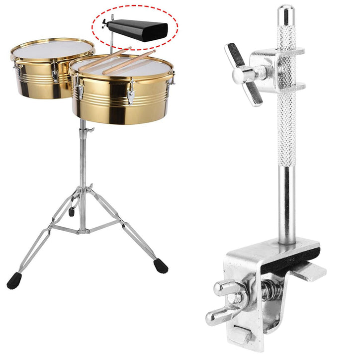 Cowbell Clamp, Cowbell Holder Jazz Drum Kit Hoop Mounted Cowbell Clamp Up or Down Adjustment Percussion Accessories