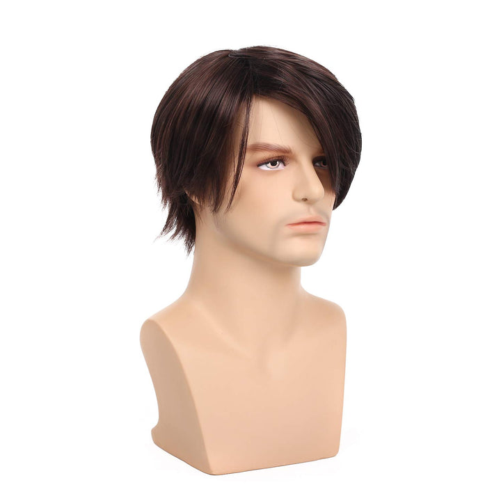 Mens Wigs Short Brown Straight Hair Natural Daily Costume Heat Resistant Synthetic Wigs for Male Buy (Brown Hair)