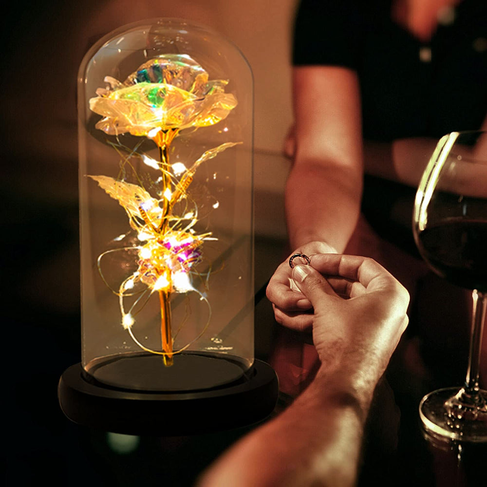 Rose,Forever rose, Best Gift for Mom,Glass rose, Rose light , Girlfriend, Wife, Never Fade Rose for Mother's Day, Anniversary, Birthday, Valentine's Day, Gifts, Rose Room decor, Mother birthday gifts
