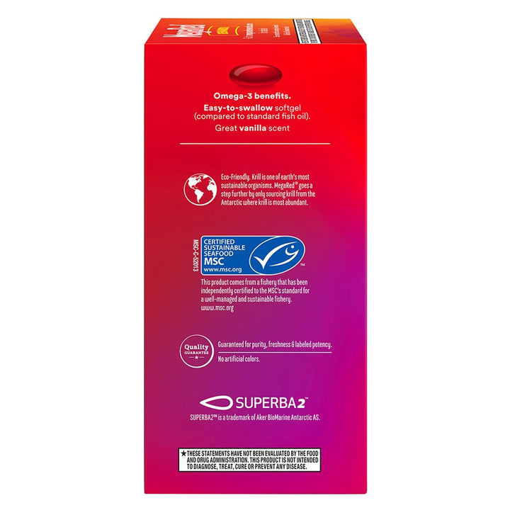 MegaRed Omega-3 Krill Oil 350mg Softgels, (120 Count in a Bottle), EPA & DHA Omega-3 Fatty Acids with No Fishy Aftertaste Unlike Fish Oil, Contains Antioxidant Astaxanthin