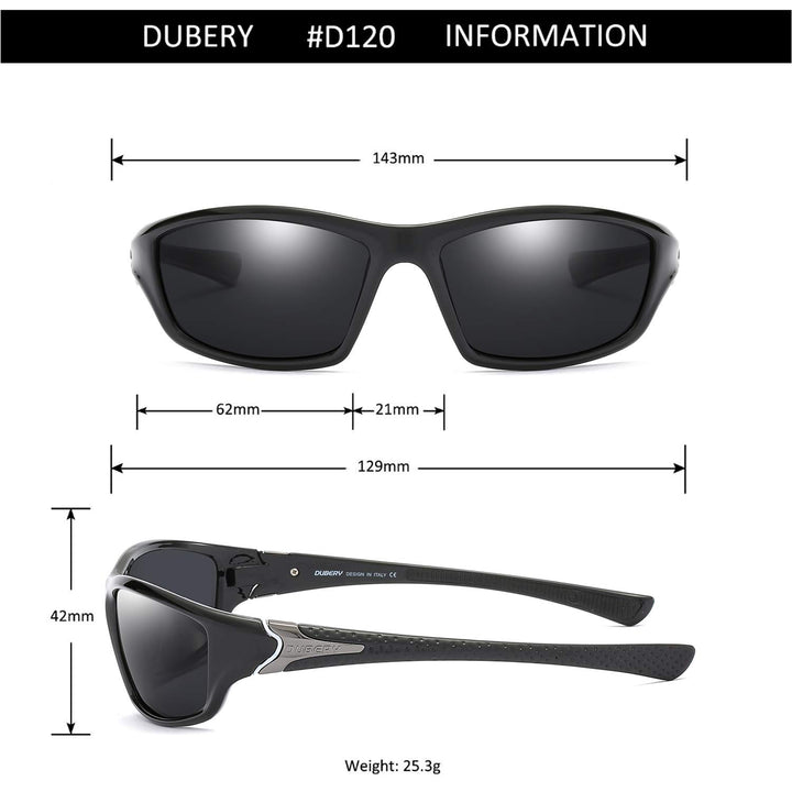 Mens Sports Polarized Sunglasses 100% UV Protection Driving Cycling Fishing Shades D120, Black/Yellow