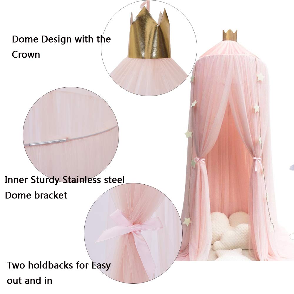 Dome Princess Bed Canopy Round Lace Mosquito Net Play Tent Hanging House Decoration Lace Netting Curtains for Indoor Outdoor