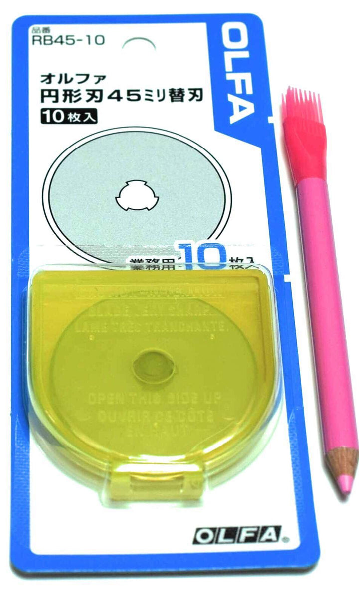 45mm Tungsten Tool Steel Rotary Blades,Set of 10, Marking Pen [Japan Import] (45mm x 10)