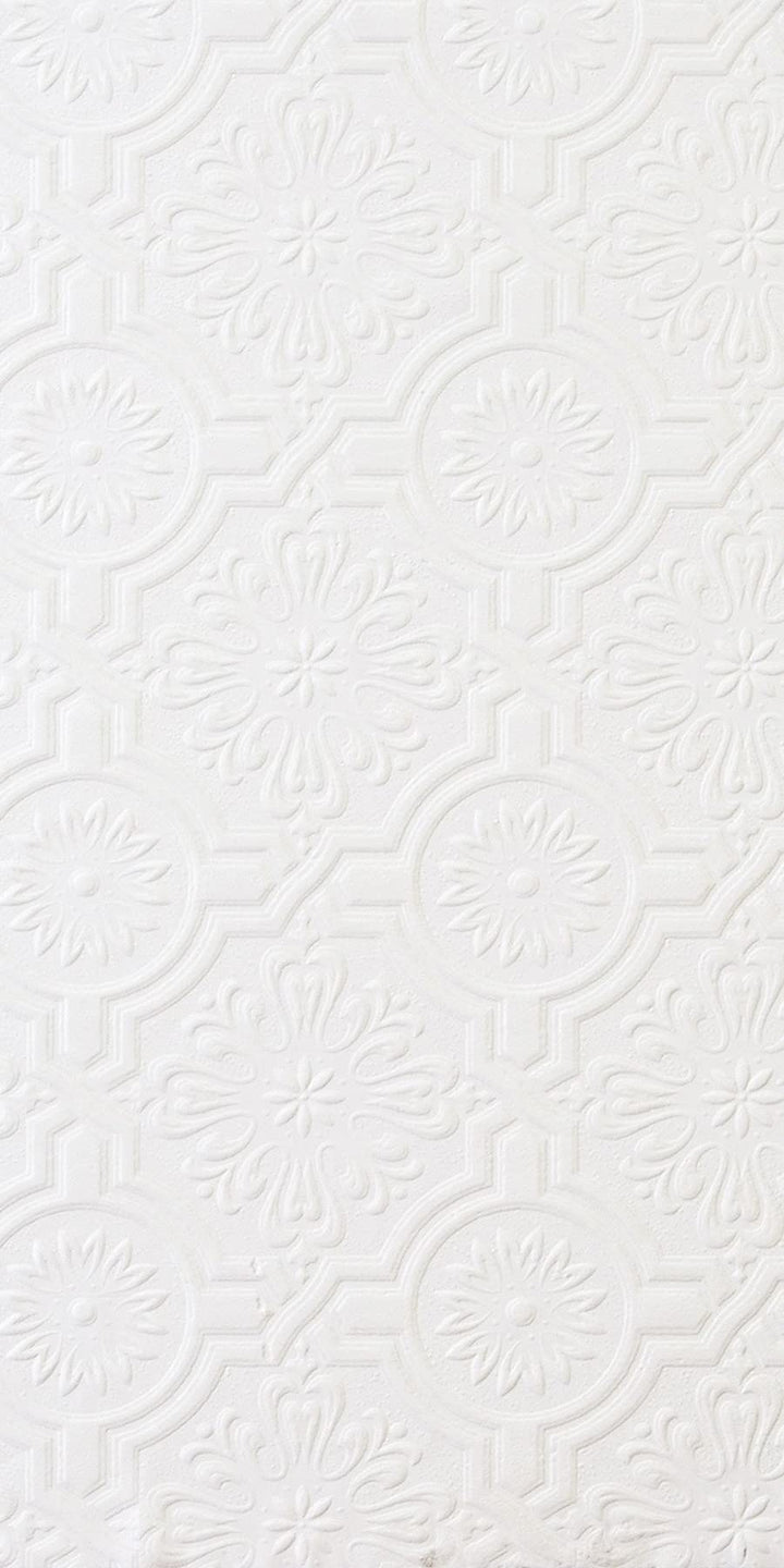 148-32817 Victorian Tin Ceiling Paintable Wallpaper, White