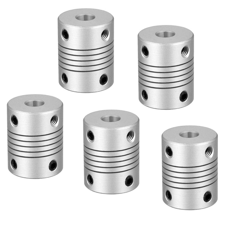 5Pcs Aluminum Alloy Shaft Coupling Flexible Coupler Motor Connector Joint (6mm to 10mm,L25xD19)