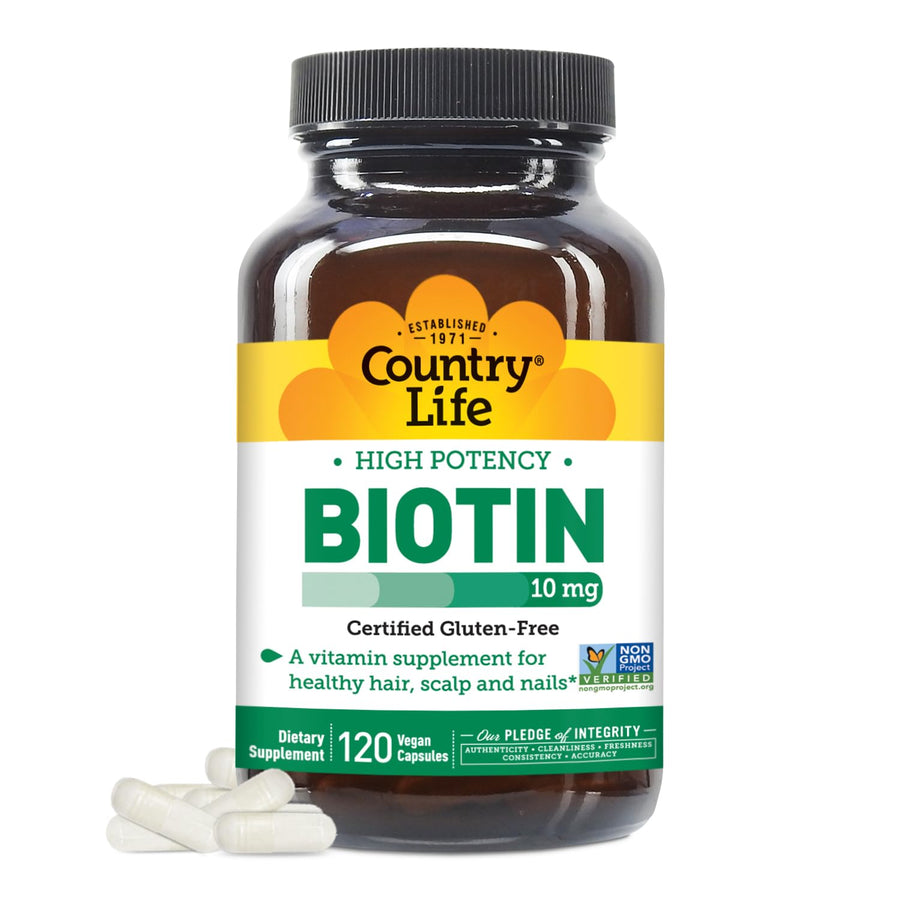 High-Potency Biotin 10mg - Vegan & Gluten-Free Biotin Supplement for Skin & Nails, Energy Metabolism - Biotin 10000mcg Capsules