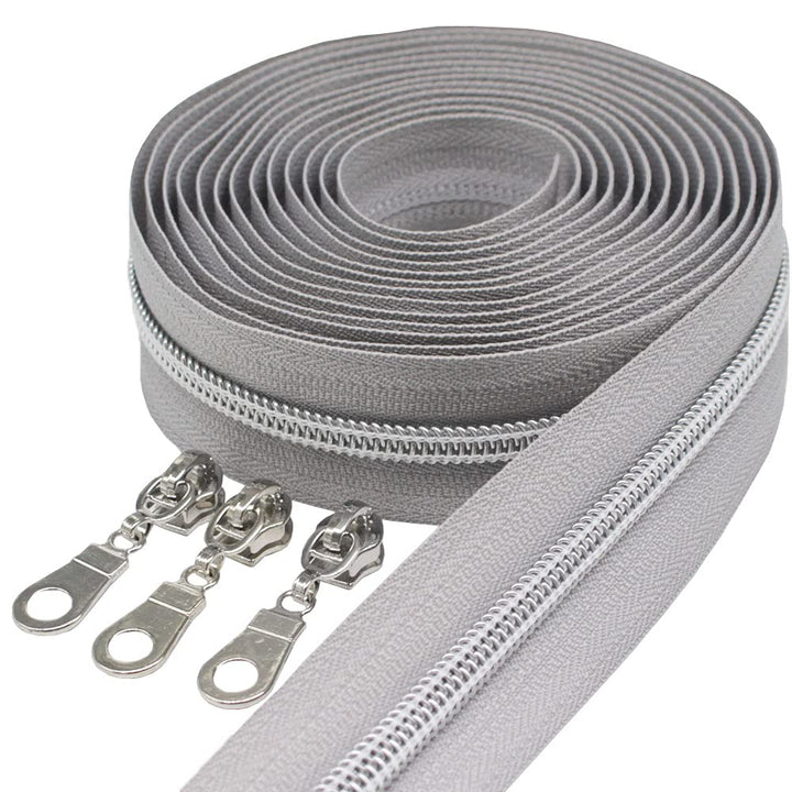 MebuZip #5 Silver Metallic Nylon Coil Zippers by The Ya