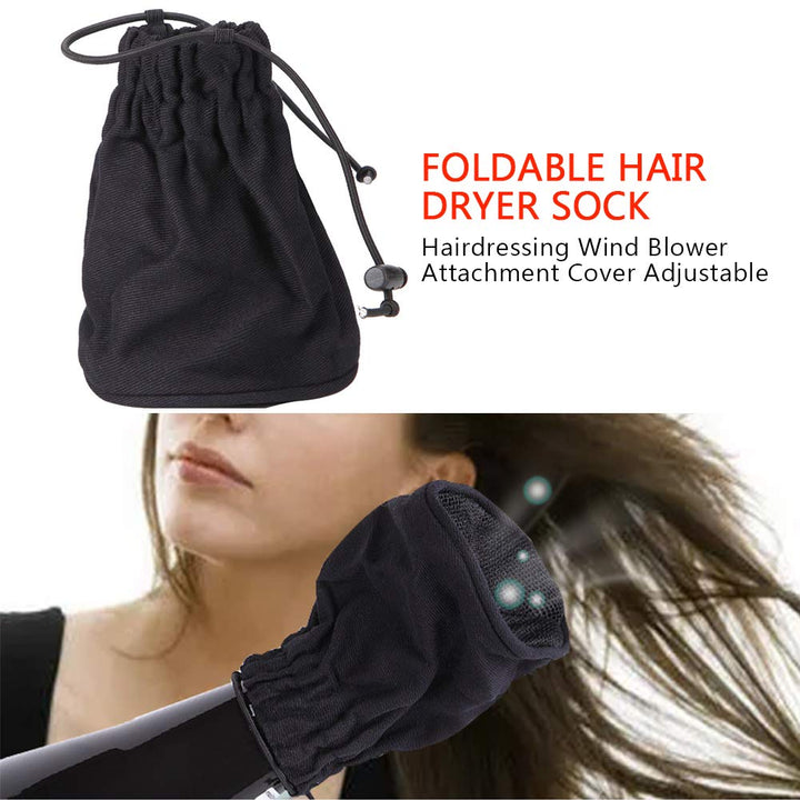 Hair Dryer Sock, Foldable Mesh Hairdressing Wind Blower Attachment Cover Adjustable Nylon Hair Dryer Sock Diffuser Universal Protec-t for Curly &amp; Wavy Hair