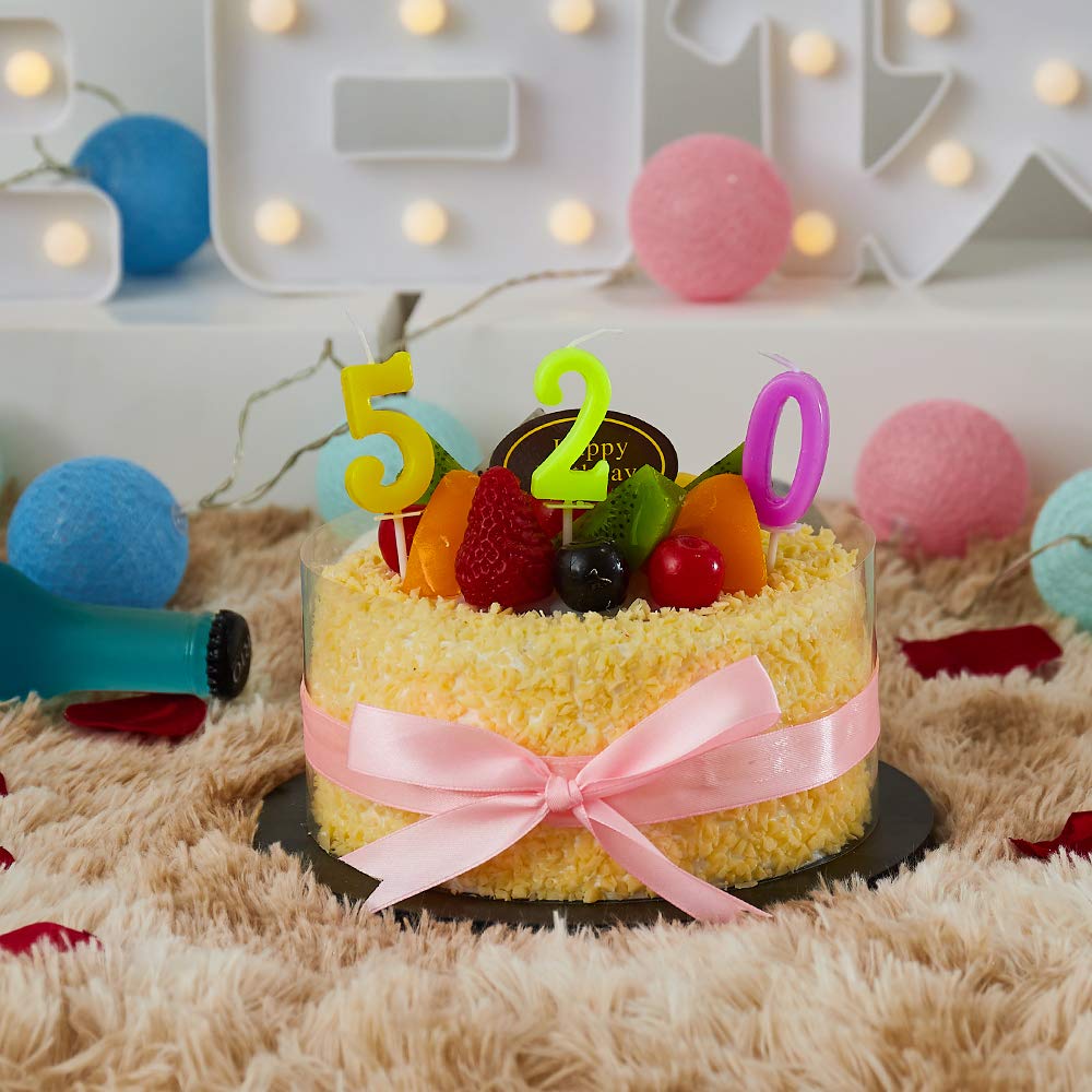 10 Pieces Birthday Candles Cake Numeral Candles Number 0-9 Glitter Cake Topper Decoration for Party, Wedding, Bottle Service, Night Club,Kids,Adults (Colourful)