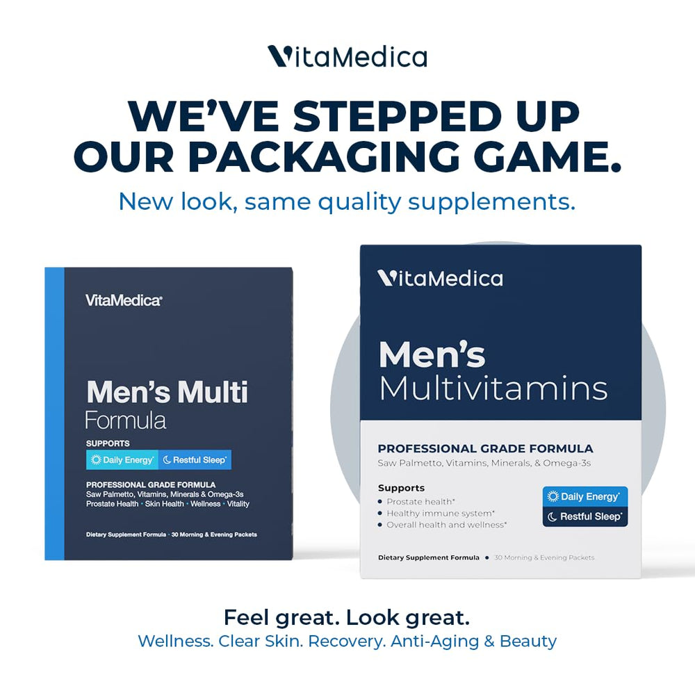 Men’s Multivitamin with Prostate Health Support | Vitamins, Minerals, Omega3s and Saw Palmetto | Box of 30 Easy Daily Packs | Supports Natural Energy and Sleep | Muscle, Joint Health