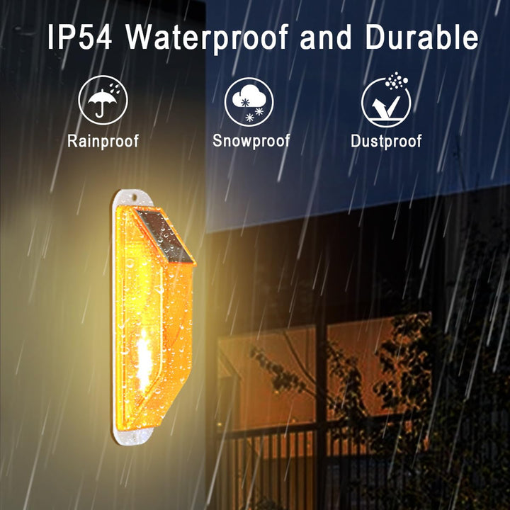 Solar Strobe Warning Light Sensitive LED Warning Lamp Super Bright IP54 Waterproof Light Control Flashing Beacon Barricade Construction Safety Road Signs Flash Traffic Lights (Red)