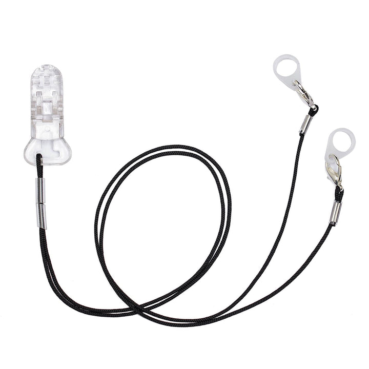 Hearing Aid Clip for Seniors Adults - Anti-Lost Lanyard Protector BTE Clip Holder Rope with Loops and Clip and Security Clip(Black)