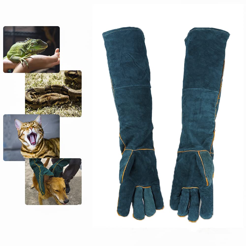 Anti-Bite Work Gloves, Regular 60cm/ 23.6 Inch Bite Resistant Animal Handling Gloves for Welding, Gardening, Grooming, Handling Dog/Cat/Bird/Snake/Lizard/Turtle, Durable Protective Gloves