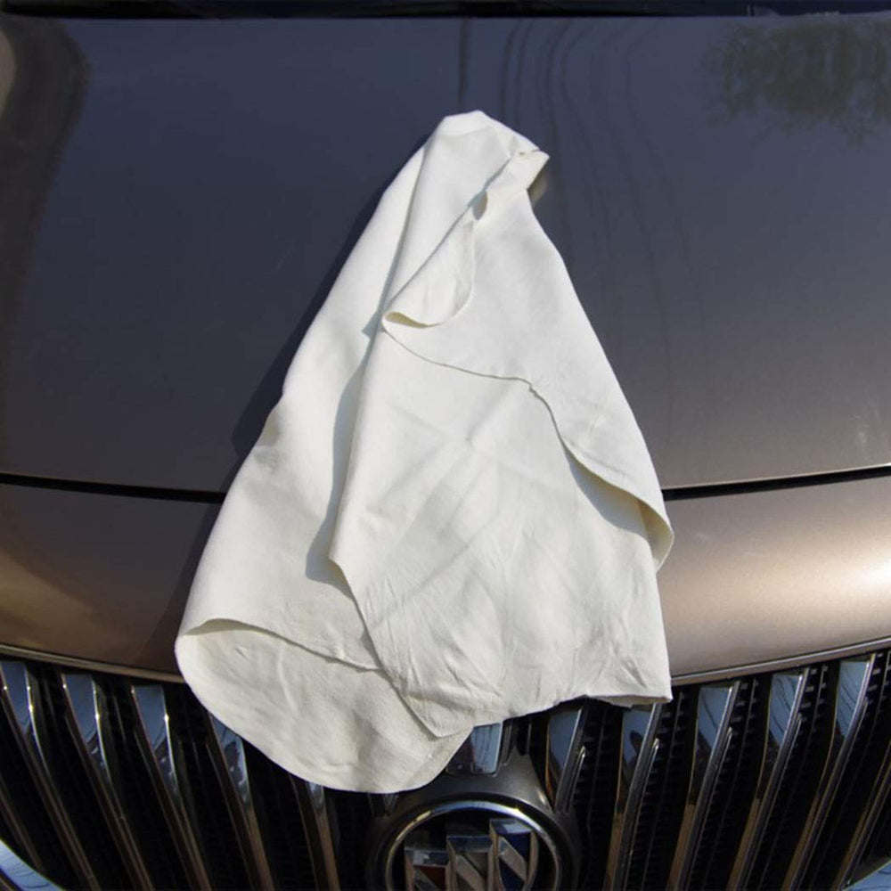 Cleaning Chamois Shammy for Car, Natural Deerskin Leather Drying Cleaning Towel for Auto and Precision Instrument 12.6''X20'' (1-Pack)