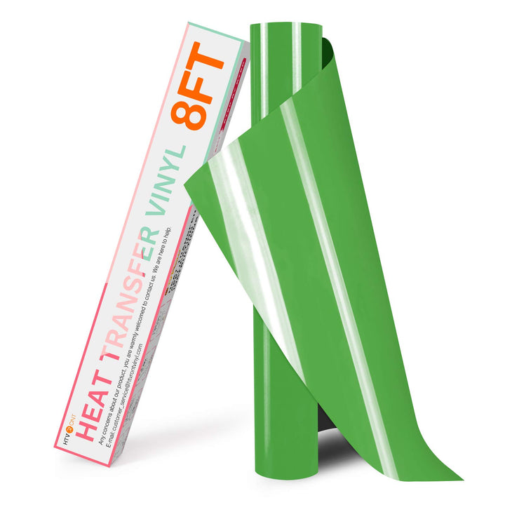 HTVRONT HTV Vinyl Rolls Heat Transfer Vinyl - 12 x 8ft Apple Green HTV Vinyl for Shirts, Iron on Vinyl for All Cutter Machine - Easy to Cut & Weed for Heat Vinyl Design (Apple Green)