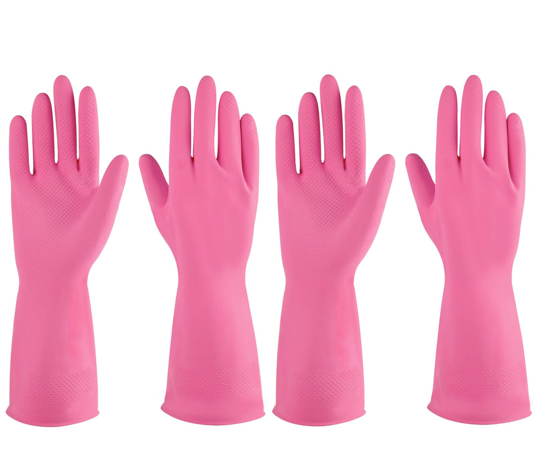 IUCGE Rubber gloves dishwashing 2 Pairs for Kitchen,Cle