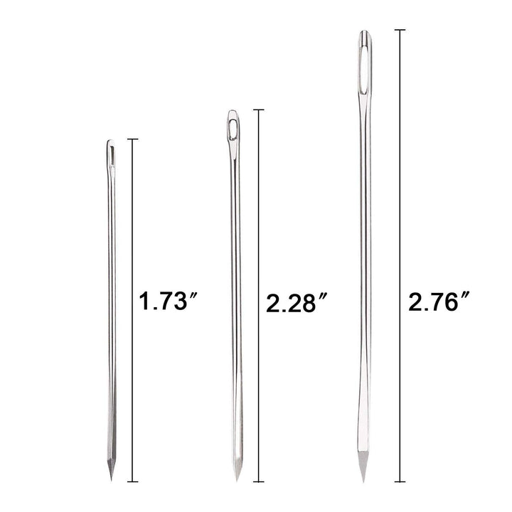 Professional Large-Eye Leather Stitching Needle with 3 Different Sizes for Leather Projects with Storage Container (9 Pieces)