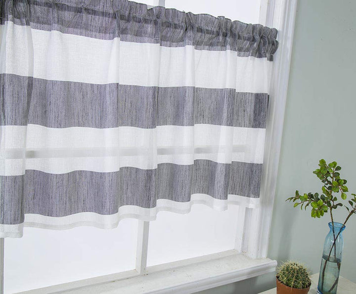 BOYOUTH Semi Shading Grey and White Rugby Stripe Print 
