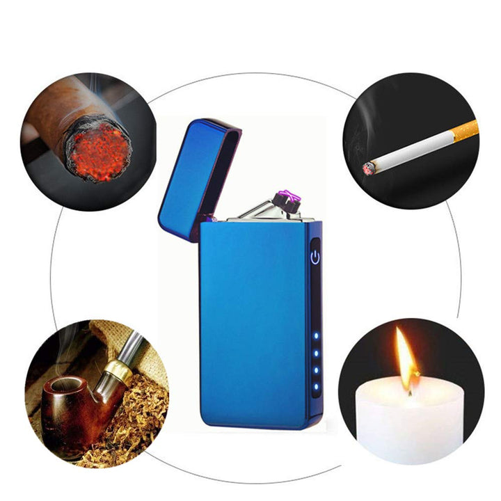 Leejie Windproof Lighter Dual Arc Plasma Lighter USB Re