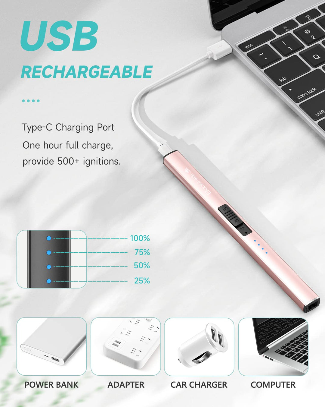 Candle Lighter, Electric Rechargeable Arc Lighter with 