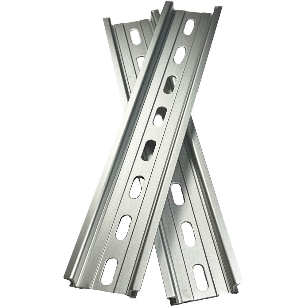 ICI T&amp;G 2 Pieces DIN Rail Slotted Aluminum RoHS 8 Inches Long 35mm Wide 7.5mm High