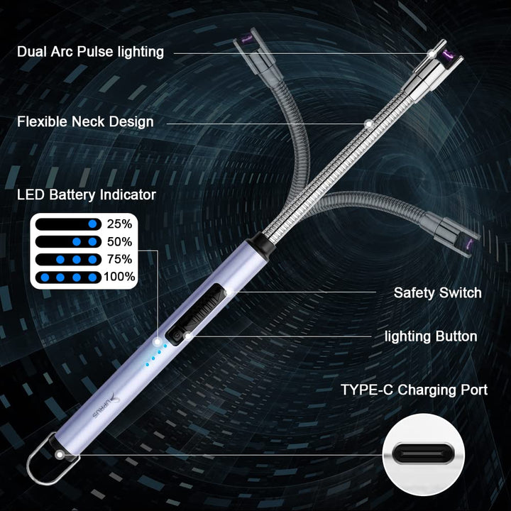 SUPRUS Electric Lighter Candle Lighter USB Type C Recha
