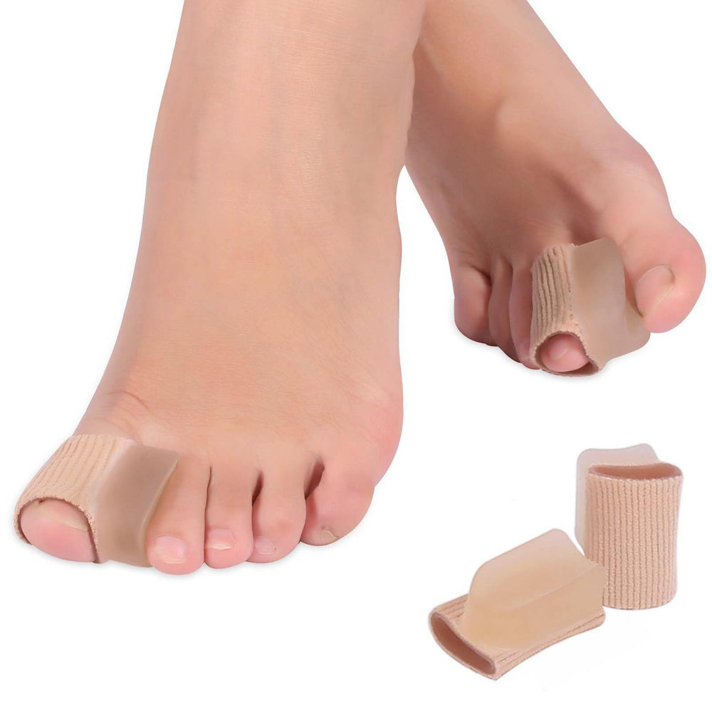 Toe Separators, Hammer Toe Straightener for Hallux Valgus and Toe Drift, Toe Sleeve Tube Corrector with Gel Spacers for Men and Women, Pack of 4 Toe Protectors Spreaders for Bunion