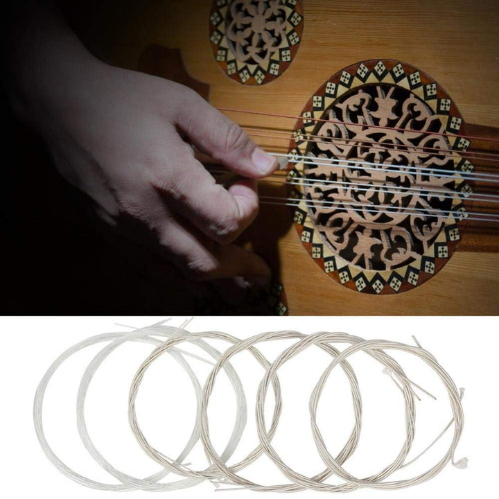 Oud Strings Set, Nylon and Silver-Plated Copper Alloy Strings for Oud Accessory Parts(11 strings)