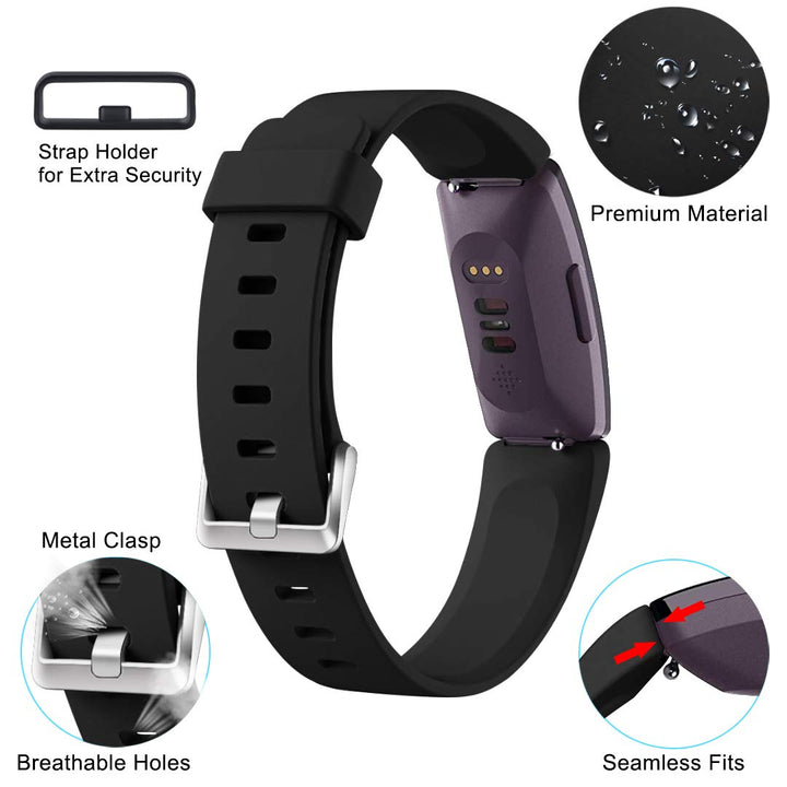 Compatible for Fitbit Inspire 2 Bands for Men Women and Fitbit Inspire HR Bands Black Large