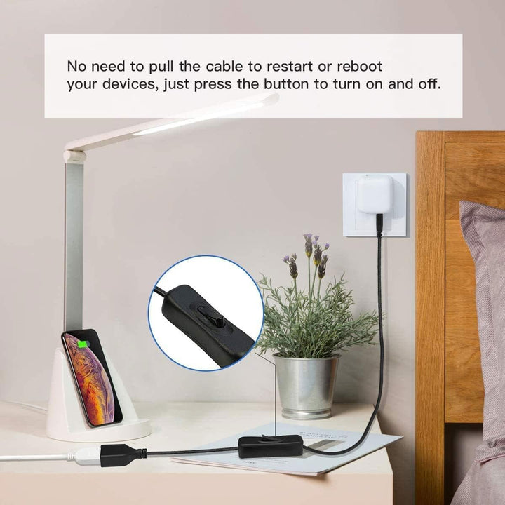 USB Extension Cable 2Pcs with ON/Off Switch USB Male to Female Cable Support for LED Desk Lamp, USB Fan, LED Strips etc(39.5inch)