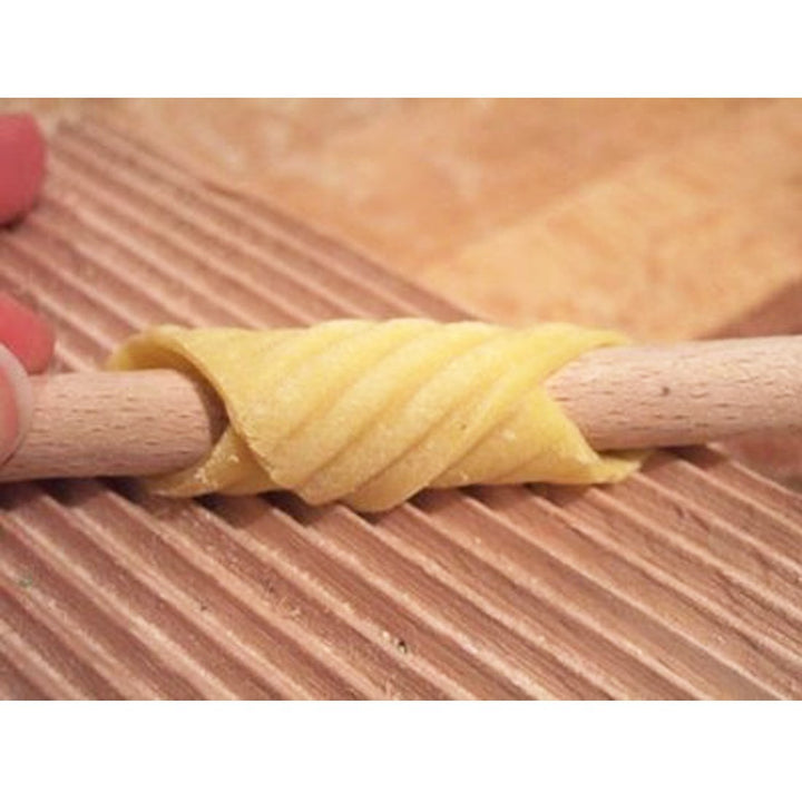 Garganelli and Gnocchi Stripper with Paddle, Natural Beechwood, Brown