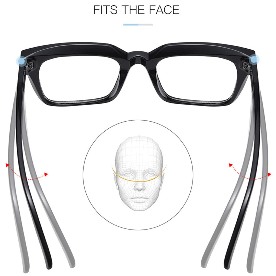 EYLRIM Classic Thick Square Frame Clear Lens Glasses fo