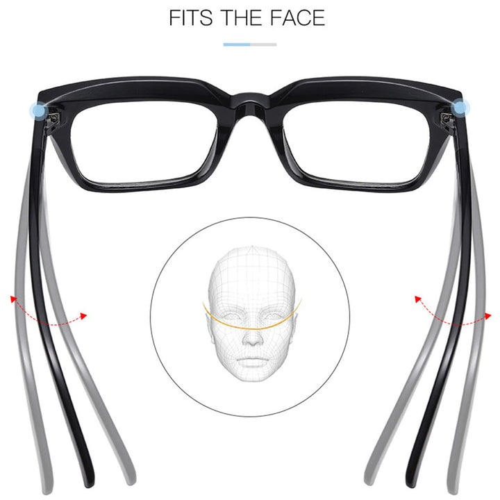 EYLRIM Classic Thick Square Frame Clear Lens Glasses fo