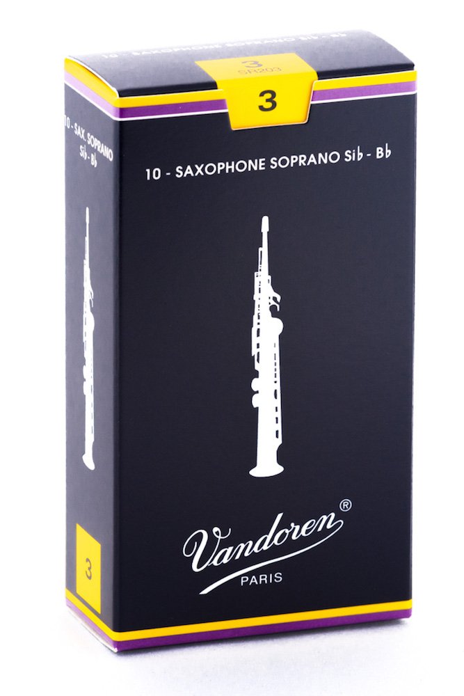 SR203 Soprano Sax Traditional Reeds Strength 3; Box of 10