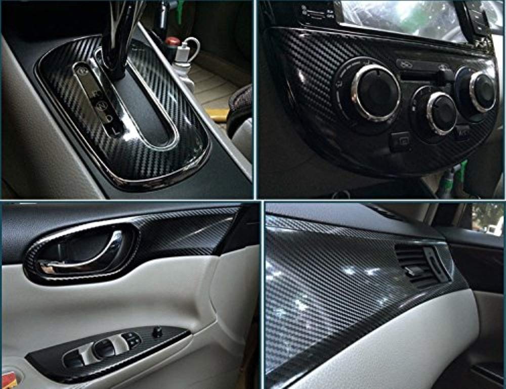 DIYAH 3D High Gloss Black Carbon Fiber Vinyl Bubble Fre