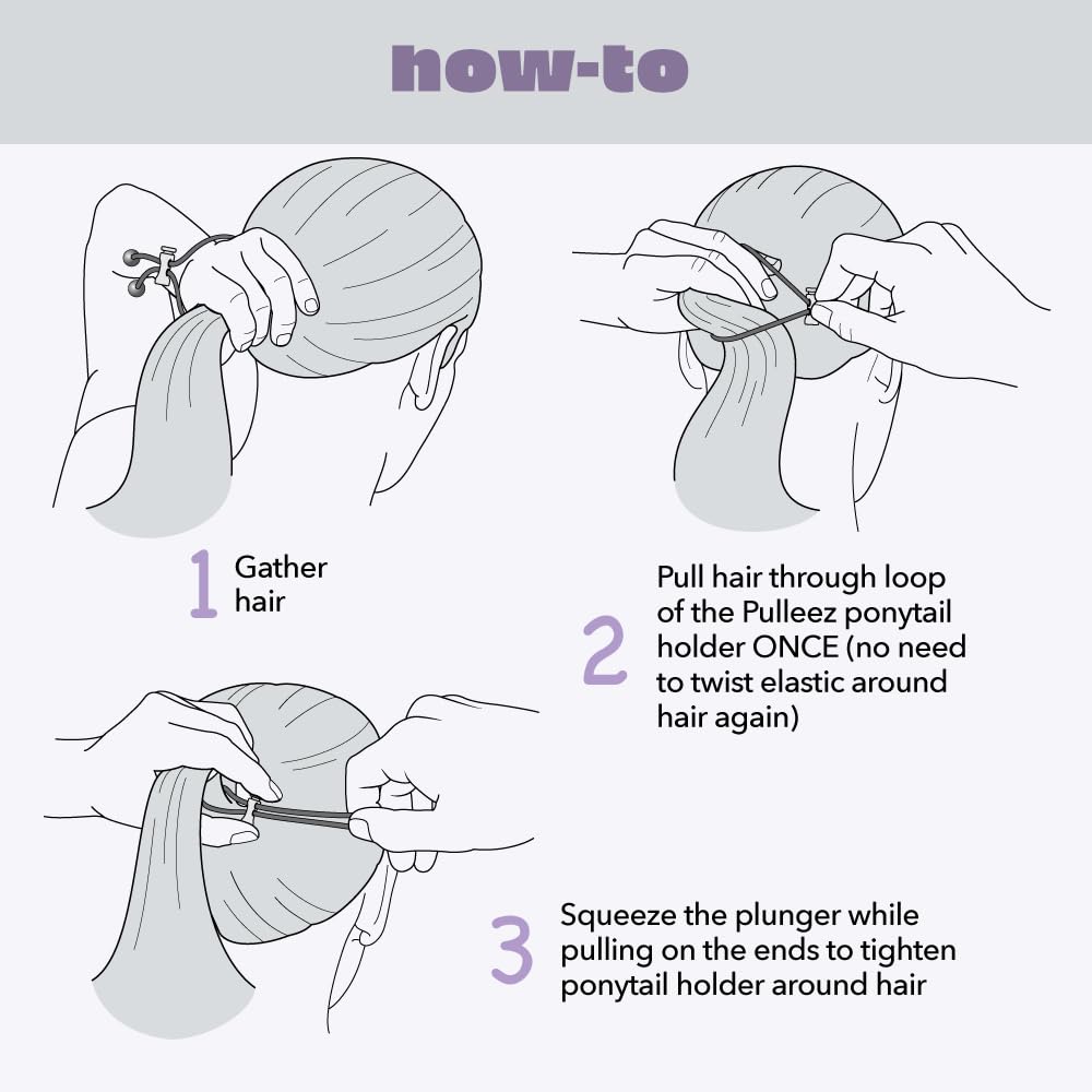 Brown &amp; Black : Sliding Ponytail Holders Double Pack Acrylic Charms (Brown &amp; Black)