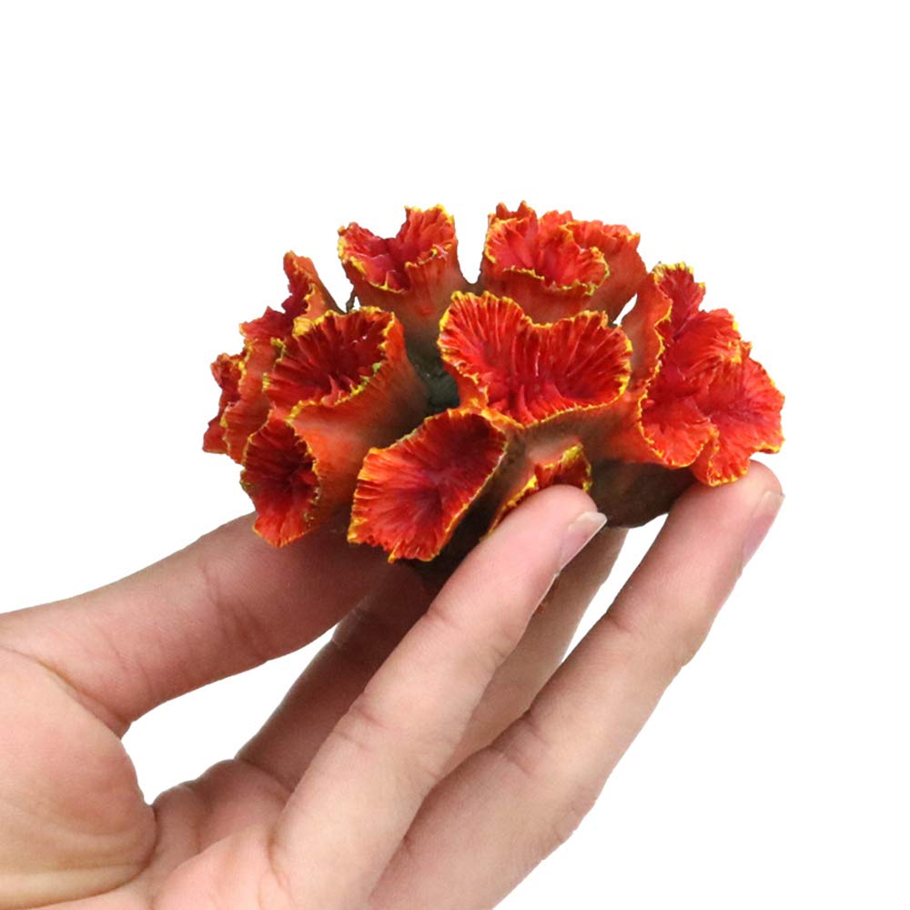 1Pc of Polyresin Coral Ornament, Aquarium Coral Decor 3 1/10 x 2 1/3 x 1 9/10 for Fish Tank Aquarium Decoration