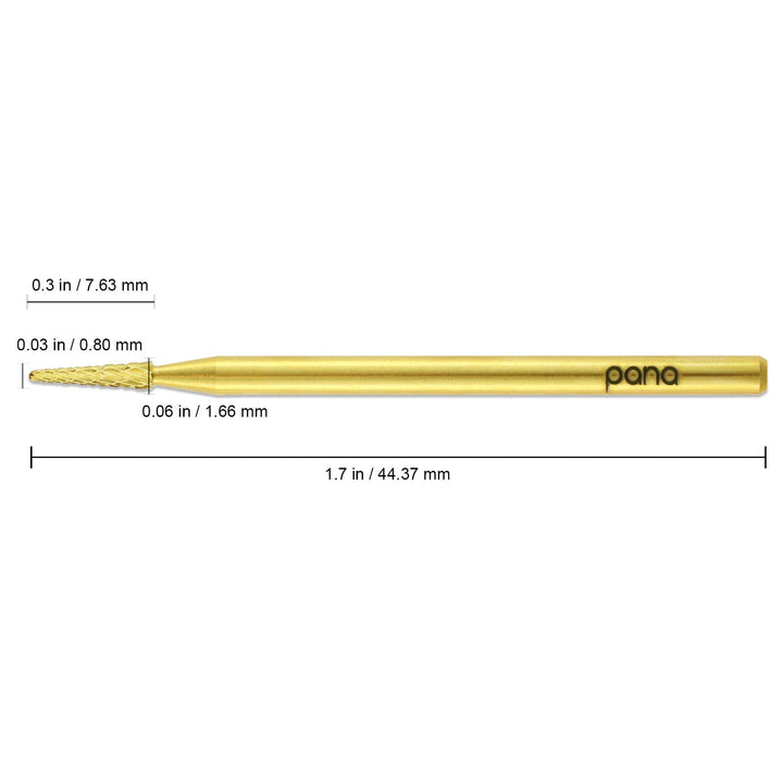 Pana 3/32 Sharp Point Bit Safety Nail Carbide Bit - Gold Color (Grit: Medium - M) for Electric Dremel Drill Machine