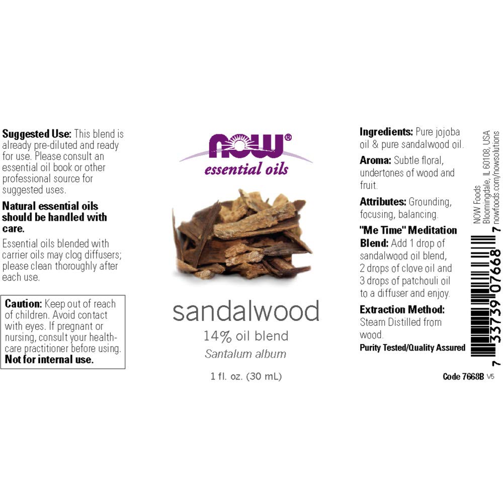 NOW Sandalwood Oil Blend, 1-Ounce