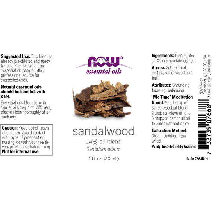 NOW Sandalwood Oil Blend, 1-Ounce