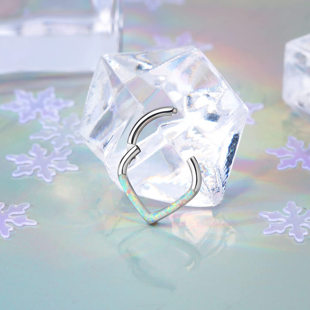 Teardrop Daith Earrings Hoop Hinged Clicker Rings 16G Helix Cartilage Earrings Hoop 316L Stainless Steel CZ Helix Tragus Daith Septum Clicker Jewelry