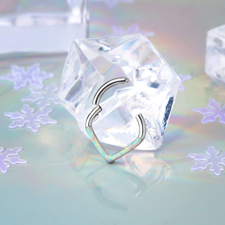 Teardrop Daith Earrings Hoop Hinged Clicker Rings 16G Helix Cartilage Earrings Hoop 316L Stainless Steel CZ Helix Tragus Daith Septum Clicker Jewelry