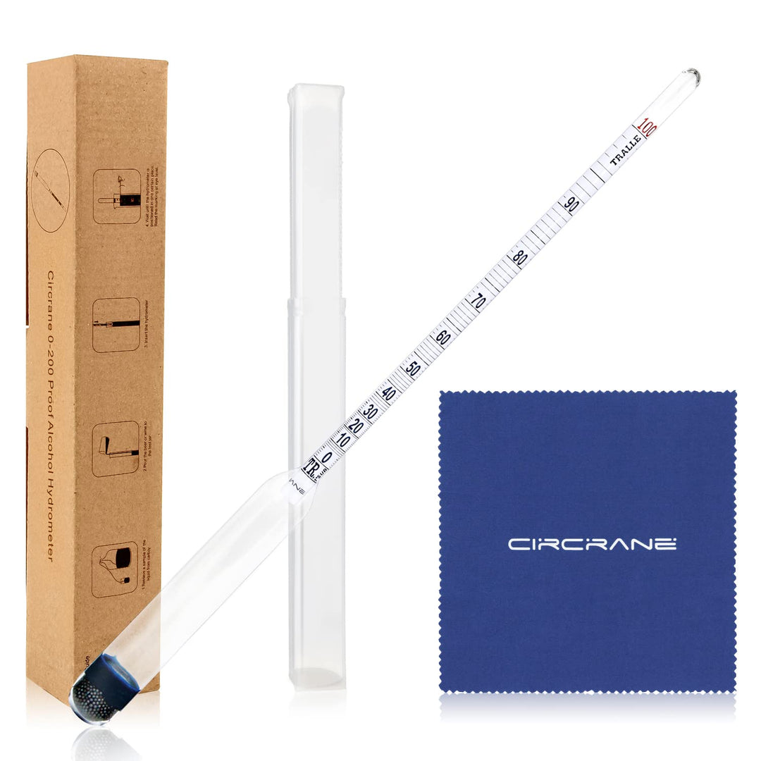 0-200 Proof &amp; Tralle Alcohol Hydrometer, Accurate Tester for Liquor, Distilling Moonshine Alcoholmeter