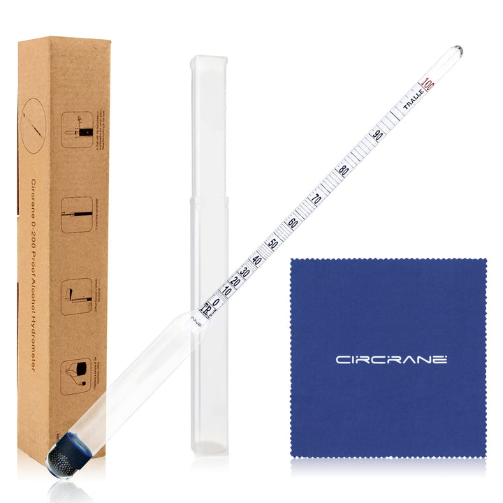 0-200 Proof &amp; Tralle Alcohol Hydrometer, Accurate Tester for Liquor, Distilling Moonshine Alcoholmeter