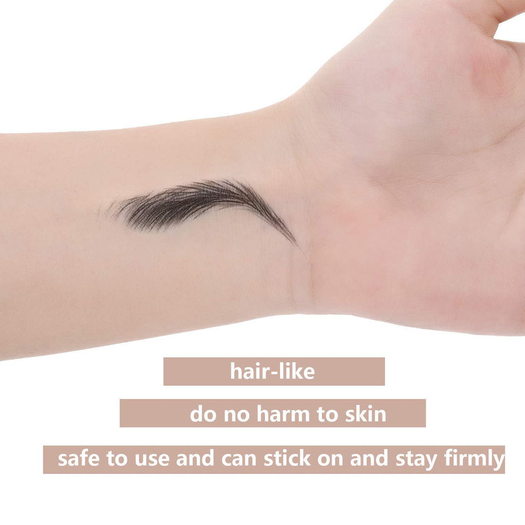12 Sheets 108 Pairs 4D Hair Like Waterproof Eyebrow Tattoos Stickers Temporary Transfer Brows Decal Peel off Fake Eyebrow Sticker Instant Authentic Brow Decal for Women(Classic Style)