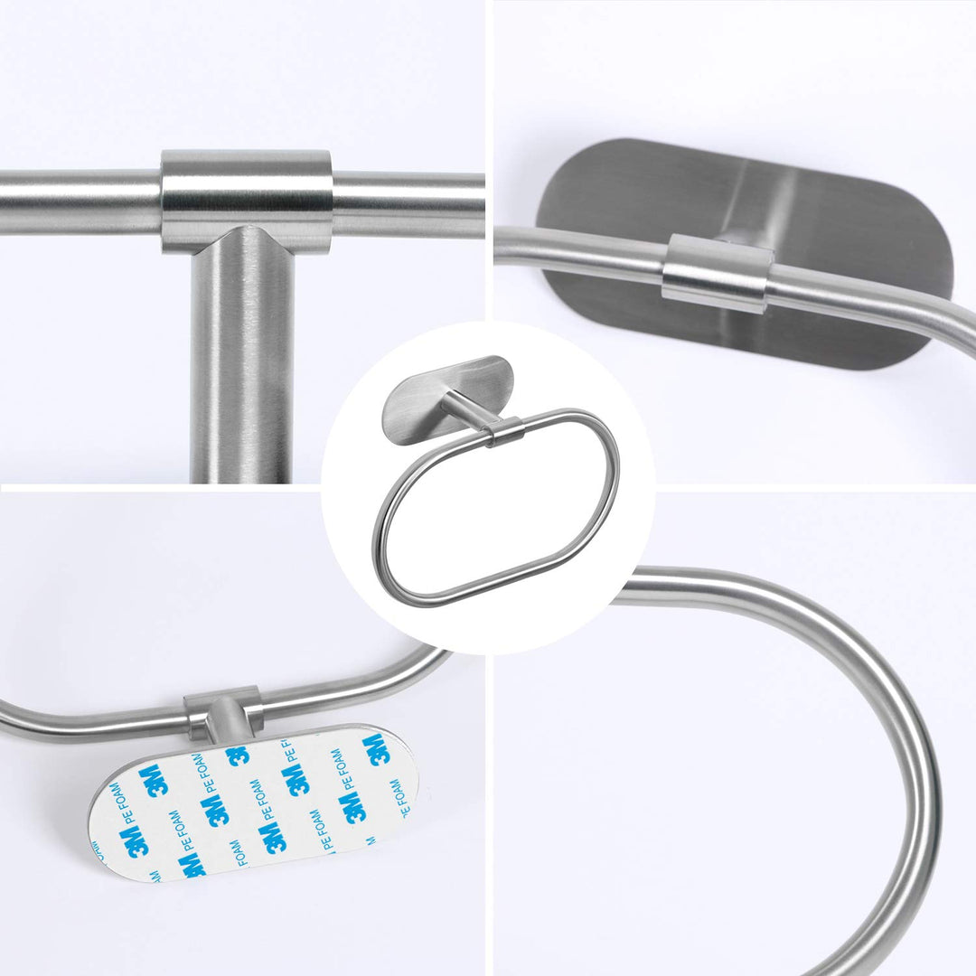HouseAid Self Adhesive Towel Ring for Bathroom, Stainle