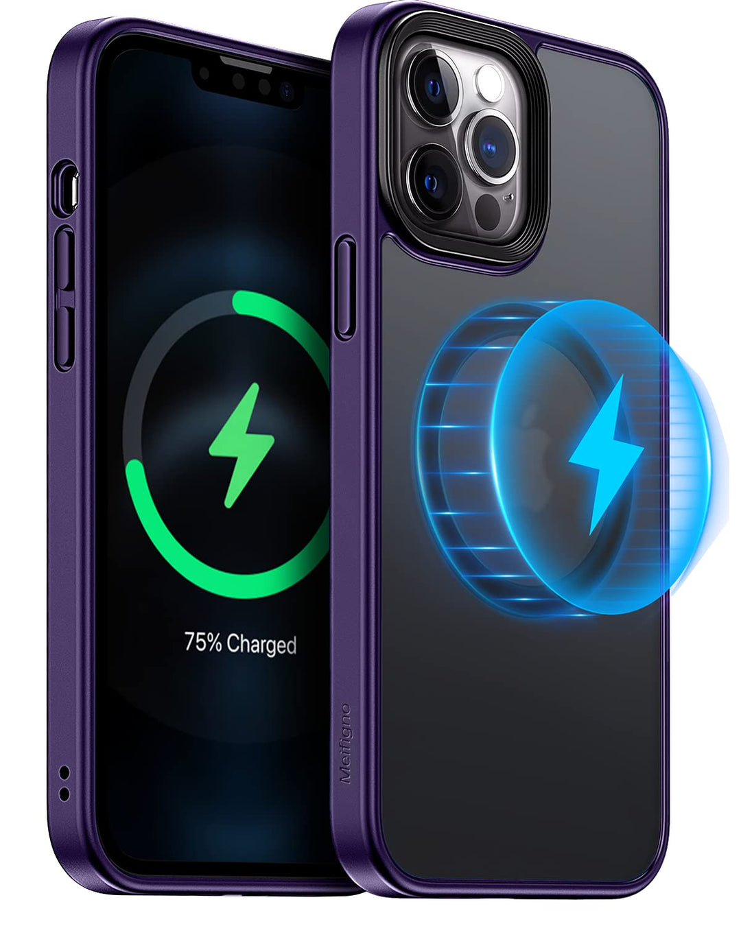 Magic Magnetic Designed for iPhone 14 ProMax Case 6.7inch, [Military Grade Protection &amp; Compatible with MagSafe], Translucent Matte Back &amp; Soft Edge Case for iPhone 14 Pro Max, Purple