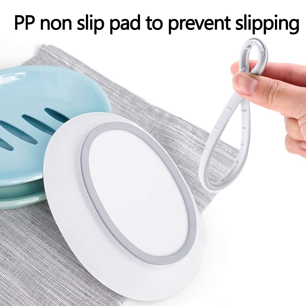 2-Pack Soap Dish with Drain Soap Holder Easy Cleaning Soap Saver Dry Stop Mushy Soap Tray for Shower Bathroom Kitchen… (Pink)